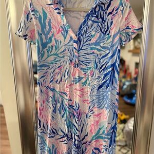 Lilly Pulitzer Blue and White Patterned Dress